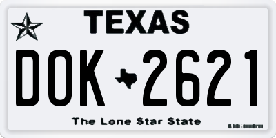TX license plate DOK2621