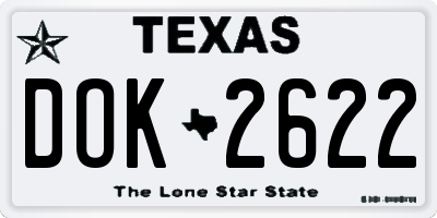 TX license plate DOK2622