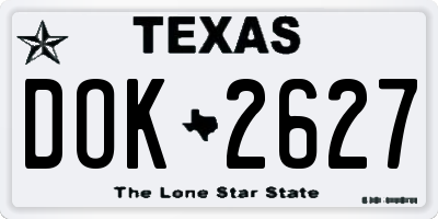 TX license plate DOK2627