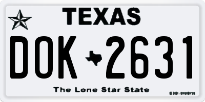 TX license plate DOK2631