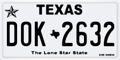TX license plate DOK2632