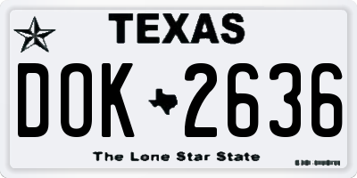 TX license plate DOK2636