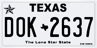 TX license plate DOK2637