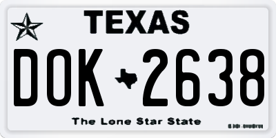 TX license plate DOK2638