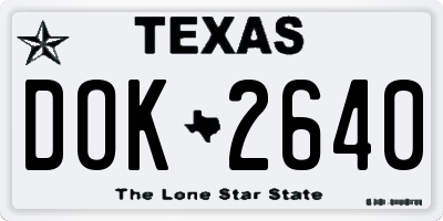 TX license plate DOK2640