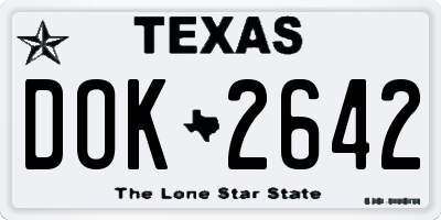 TX license plate DOK2642