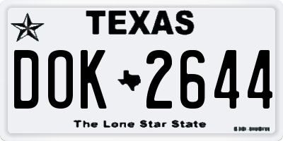 TX license plate DOK2644
