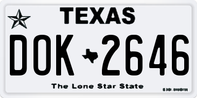 TX license plate DOK2646