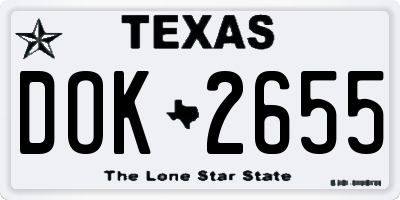 TX license plate DOK2655