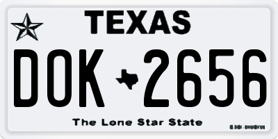 TX license plate DOK2656