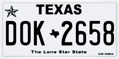 TX license plate DOK2658