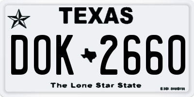 TX license plate DOK2660