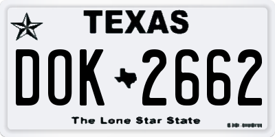 TX license plate DOK2662