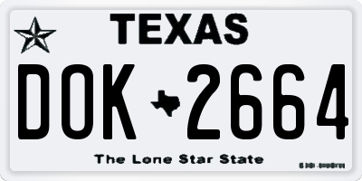 TX license plate DOK2664