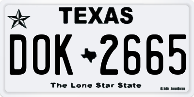 TX license plate DOK2665