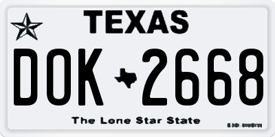 TX license plate DOK2668