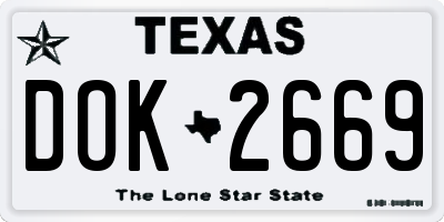 TX license plate DOK2669
