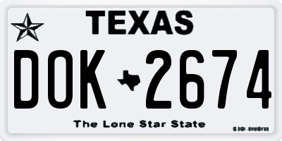 TX license plate DOK2674