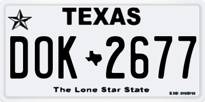 TX license plate DOK2677