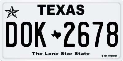 TX license plate DOK2678