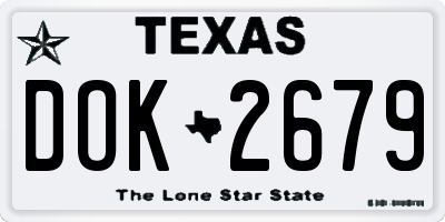 TX license plate DOK2679