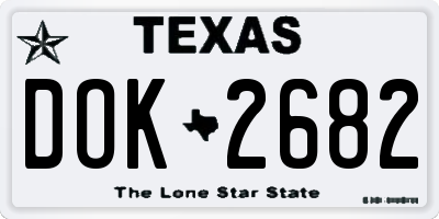 TX license plate DOK2682
