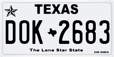 TX license plate DOK2683