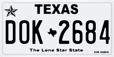 TX license plate DOK2684