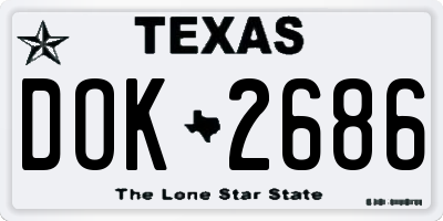 TX license plate DOK2686