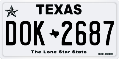 TX license plate DOK2687