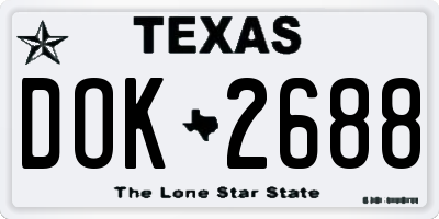 TX license plate DOK2688