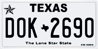 TX license plate DOK2690