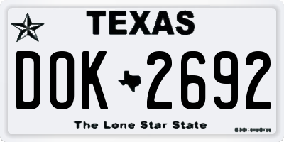 TX license plate DOK2692