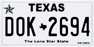 TX license plate DOK2694