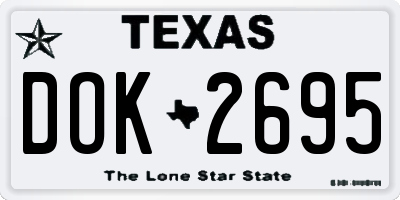 TX license plate DOK2695