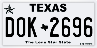TX license plate DOK2696