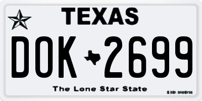 TX license plate DOK2699