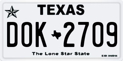 TX license plate DOK2709