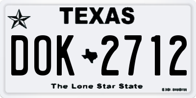 TX license plate DOK2712