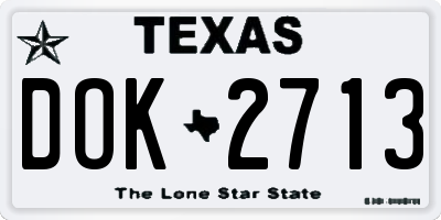 TX license plate DOK2713