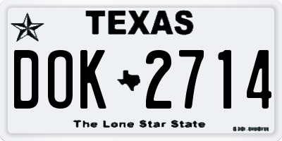 TX license plate DOK2714