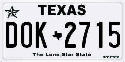 TX license plate DOK2715
