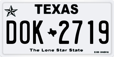 TX license plate DOK2719