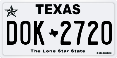 TX license plate DOK2720