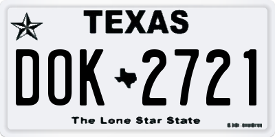 TX license plate DOK2721
