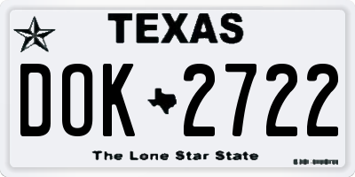 TX license plate DOK2722