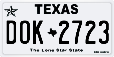 TX license plate DOK2723