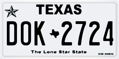 TX license plate DOK2724