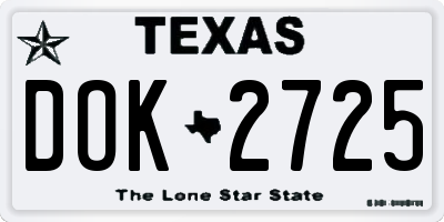 TX license plate DOK2725
