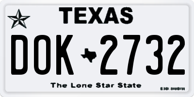 TX license plate DOK2732